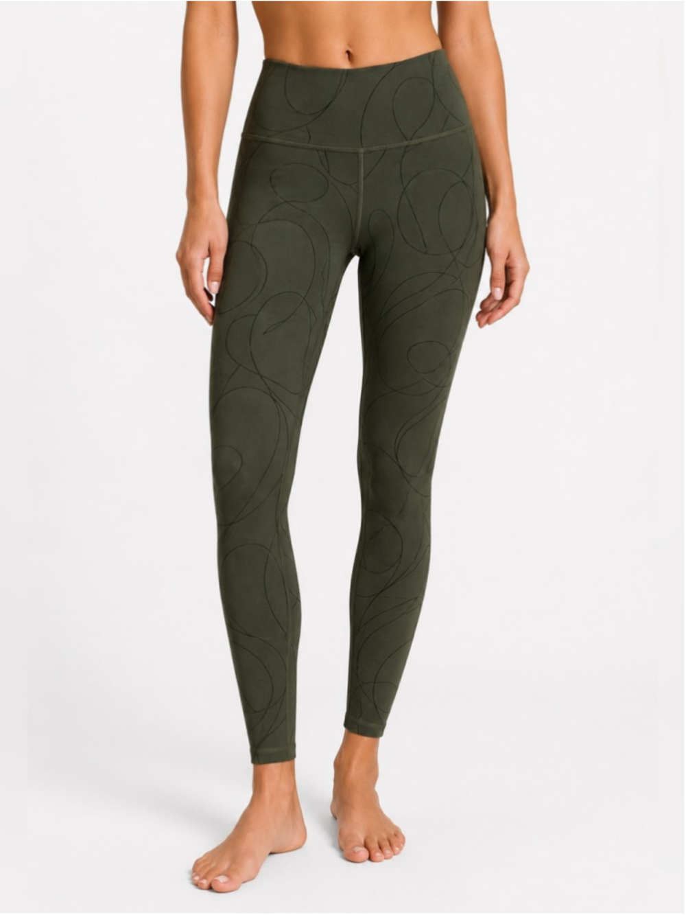 Lululemon Align HR Pant Sz 0 Scripted Yogo Army Green Dark Olive EUC